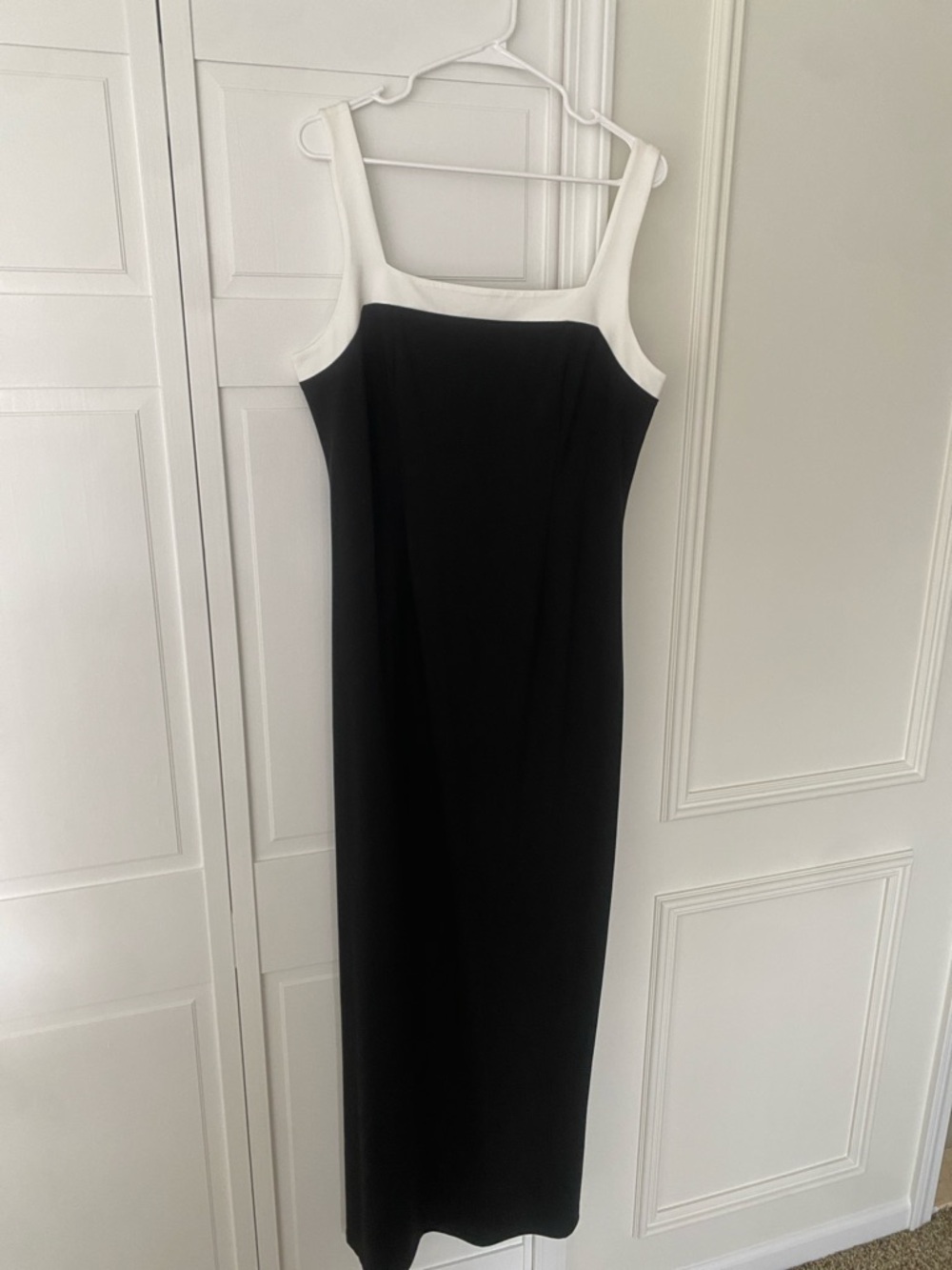 Princess Polly Black Maxi Dress with White Contrast Neckline